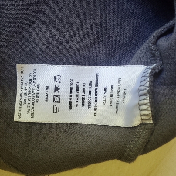 Hathaway Ribbed Knit Gray w Trim Snap Long Sleeve Sz. XL Sweater - Picture 6 of 12